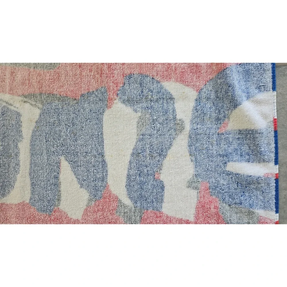 Stephen Sprouse Graffiti Beach Towel 2002 Target Jay Franco Red Blue Cotton Y2K